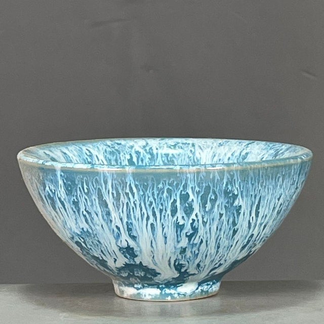 Chinese Chinese Blue & White Splash Glazed Porcelain Tea Cup For Sale - Image 3 of 9