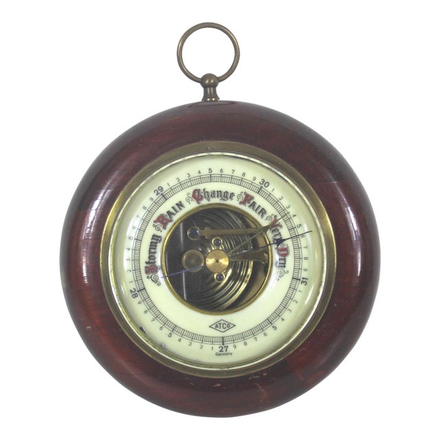 Vintage German Barometer for on the Wall For Sale
