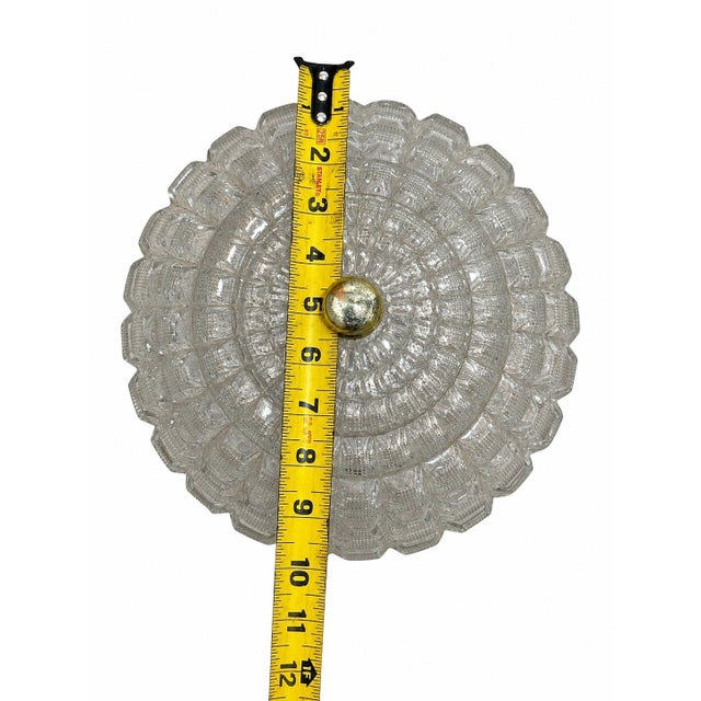 Vintage Art Deco Style Clear Glass Flush Mount Ceiling Light Shade For Sale In Pittsburgh - Image 6 of 6