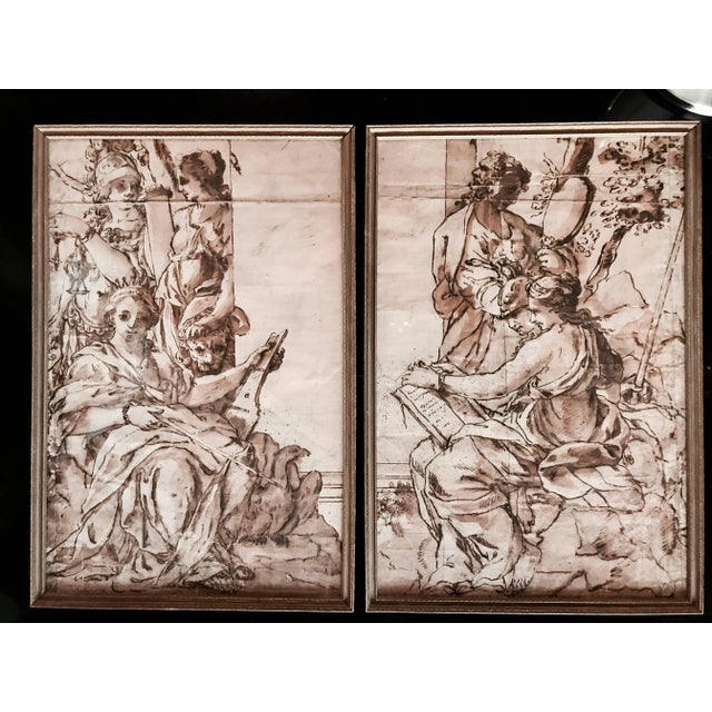 Neoclassical Old Master Drawings - a Pair For Sale - Image 3 of 5
