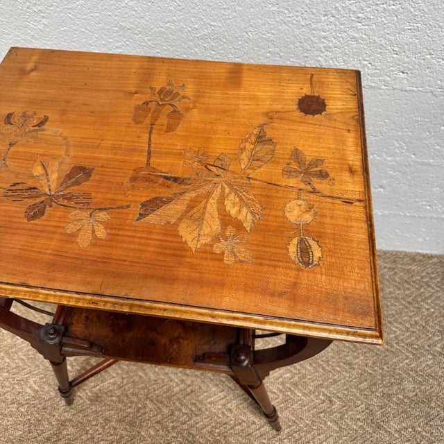 Brown Victorian Aesthetic Marquetry Side Table, 1880 For Sale - Image 8 of 18
