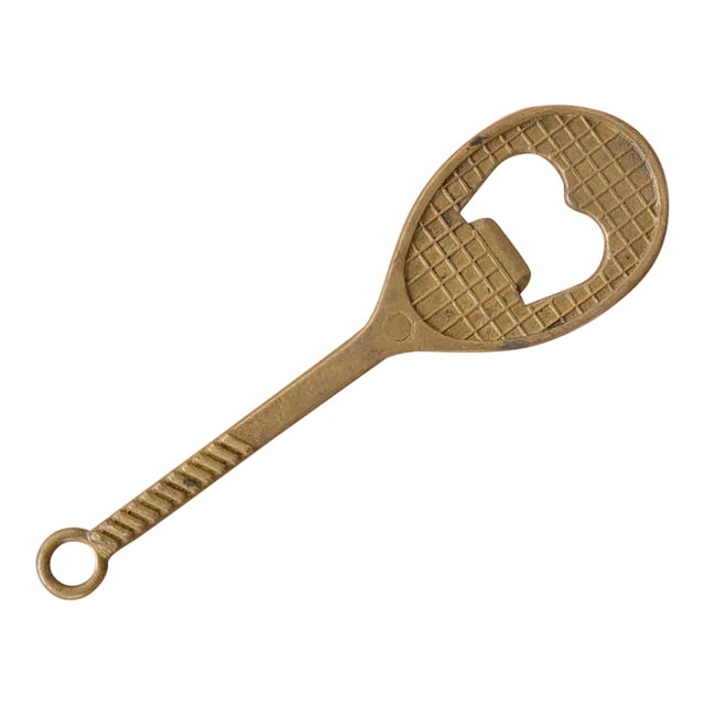 1950s French Brass Tennis Bottle Opener For Sale
