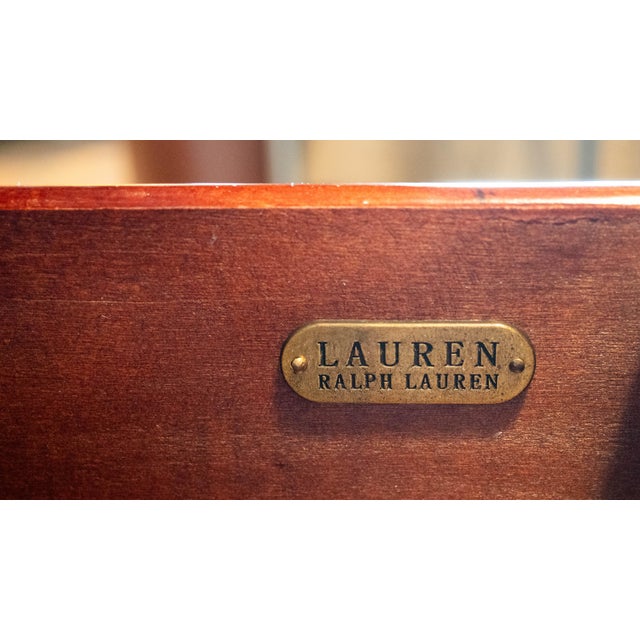 1990s Ralph Lauren Mahagony Twin Drawer Console Table For Sale - Image 18 of 18