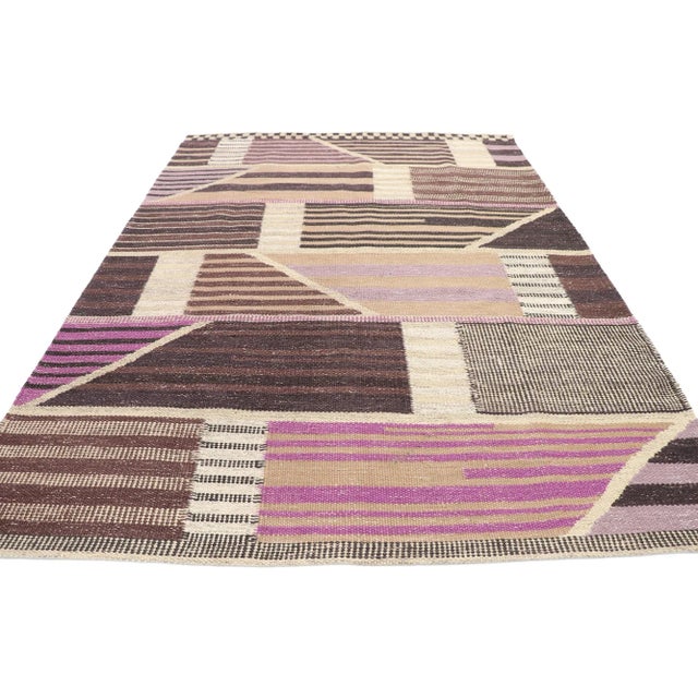 Mid-Century Modern Swedish Marianne Richter Style Kilim Rug - 06'04 X 08'10 For Sale - Image 3 of 10