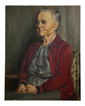 1950s "Study of Grandmother" Oil Painting Signed Sternberg