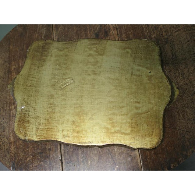Italian Carved and Gold and Green Painted Sideboard Tray, 1960 For Sale - Image 4 of 8