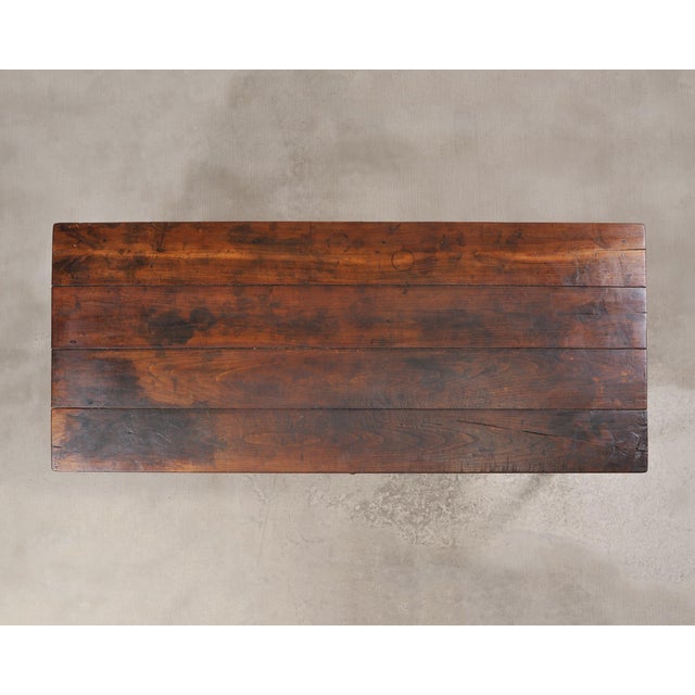 19th Century Country French Provincial Chestnut Farmhouse Table For Sale - Image 4 of 18