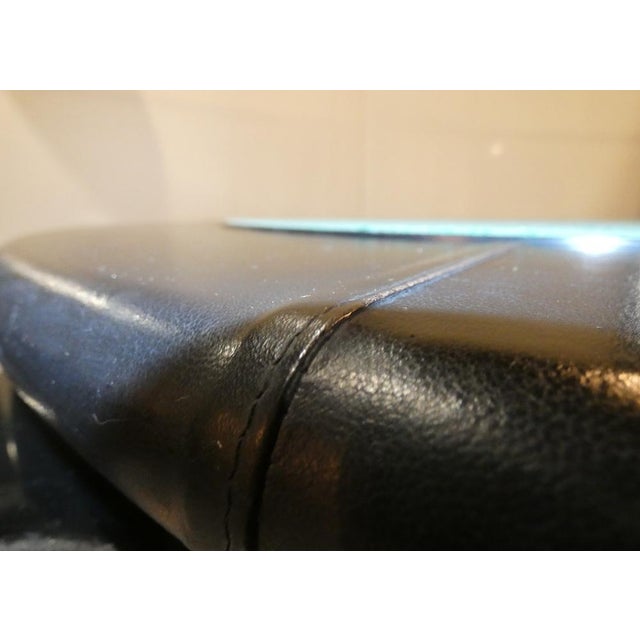 Black Game Table in Leather and Steel, Italy, 1970s For Sale - Image 8 of 18