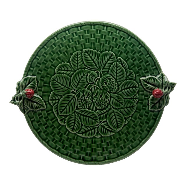 Bordallo Pinheiro Strawberries Cheese Tray, 14.5" For Sale