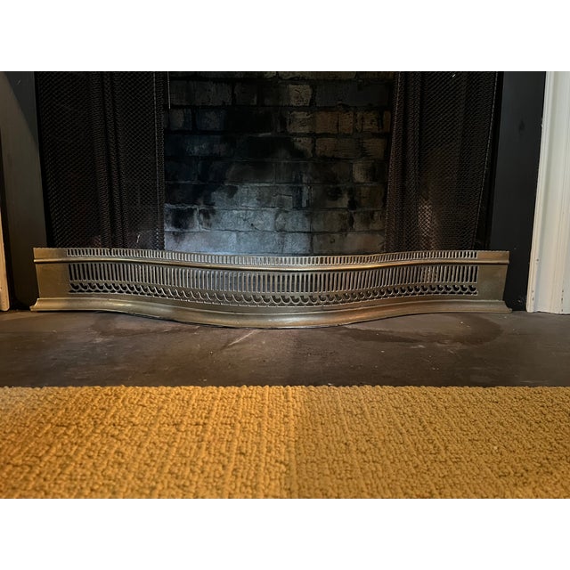 Antique Early 19th Century English George III Brass Fireplace Hearth Fender for the Mantel Circa 1800 For Sale - Image 4 of 13