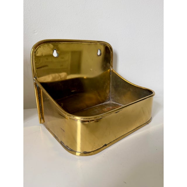 Farmhouse Antique French Wall Mount Lavabo Font and Basin Wall Fountain, Ironstone and Brass. For Sale - Image 3 of 12