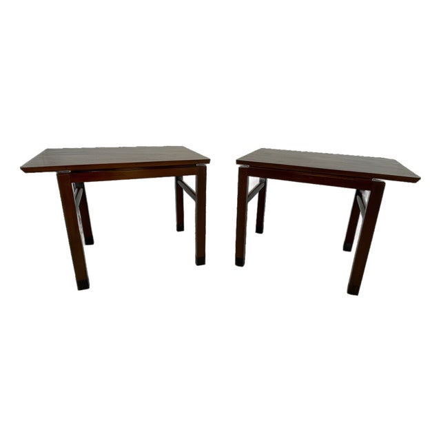 Edward Wormley for Dunbar End Tables Pair, Mahogany, C. 1960s For Sale
