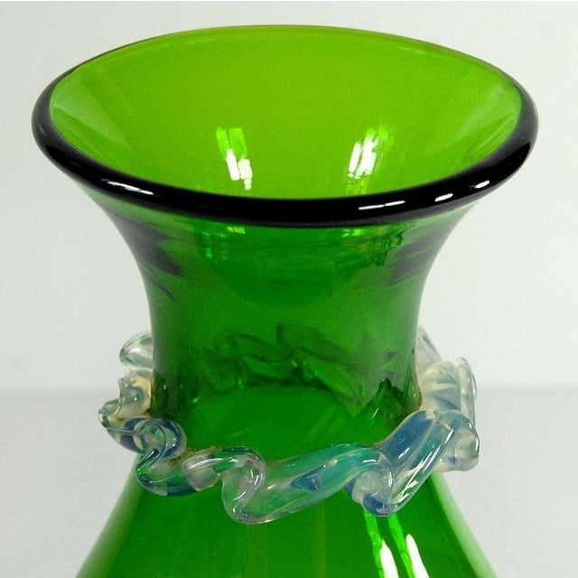 Italian Green Glass Carafe from Empoli, 1970s For Sale - Image 6 of 7