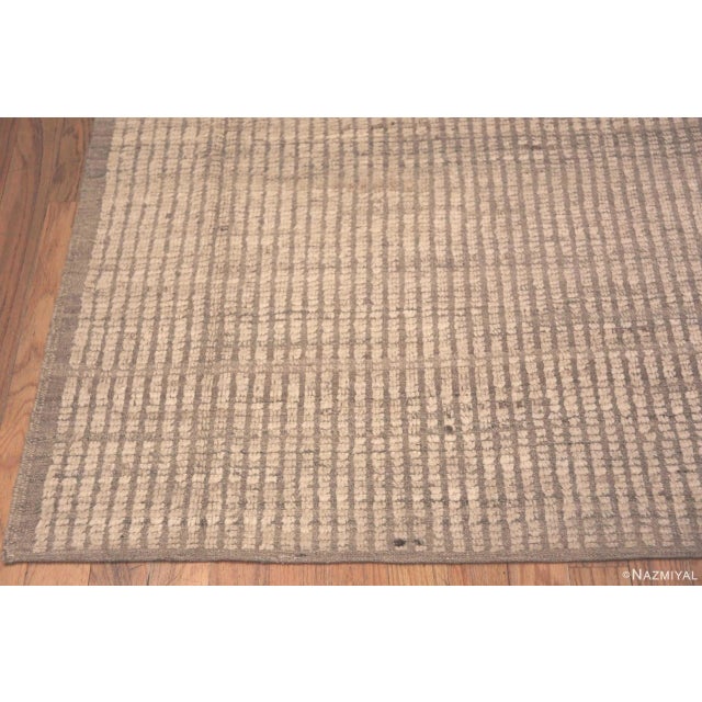 Nazmiyal Collection Cream Pastel Tones Modern Decorative Minimalist Rug For Sale - Image 4 of 4