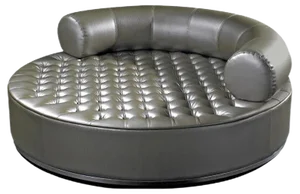 Round Breola Pouf with Capitonné Backrest from VGnewtrend
