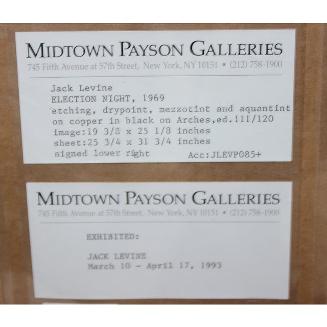 Black "Election Night" Etching Jack Levine 1969 For Sale - Image 8 of 13