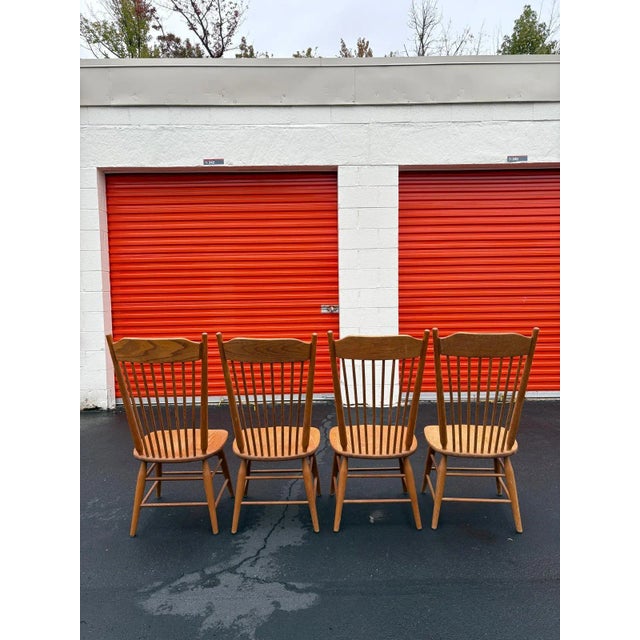 Wood Set of 4 Vintage Virginia House Solid Wood Dining Chairs For Sale - Image 7 of 7