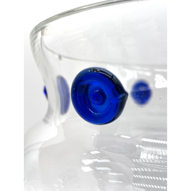 Glass Kantharos Centerpiece with Blue Studs by Borek Sipek for Ajeto, 1990s For Sale - Image 7 of 13