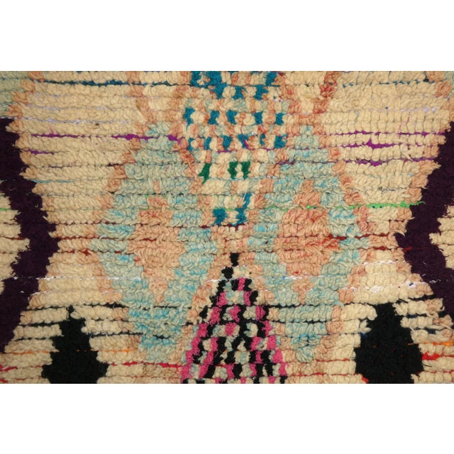 Textile Midcentury Boujad Abstract Wool Runner 2.8 X 10.2 For Sale - Image 7 of 10