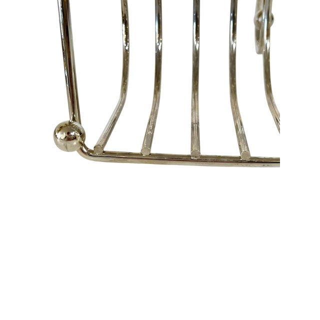 Silver Antique French Art Deco Silver Plate Large Size Toast Rack For Sale - Image 8 of 9