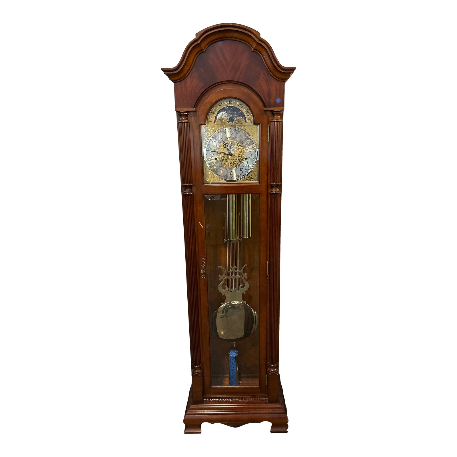1980s Sligh Moon Dial Grandfather Clock With Chimes | Chairish