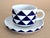Mid-Century Modern 1980s Block Langenthal Coffee Cups and Saucers in Stack Optic Pattern, 10 Piece Set For Sale - Image 3 of 11
