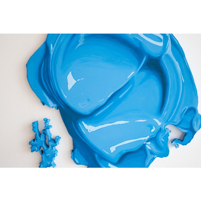 Hyperrealistic Acrylic Painting on Wood by Artist Gina Julian Titled Wet Paint! Blue For Sale - Image 4 of 4