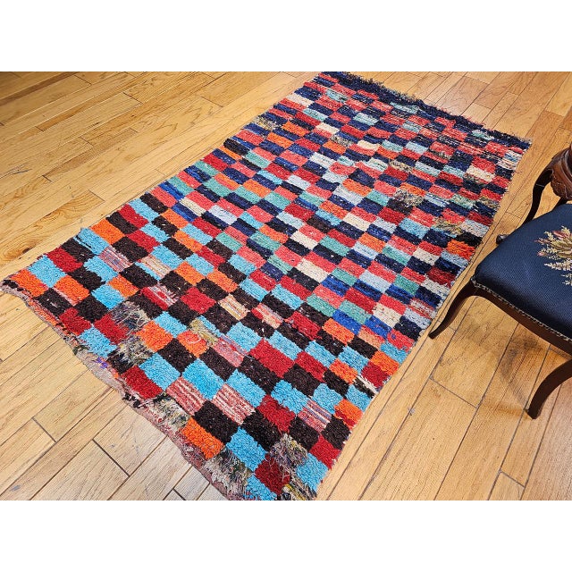 Vintage Moroccan Boucherouite Shag Rug, Handwoven Wool & Cotton, 5' X 8' For Sale - Image 9 of 12