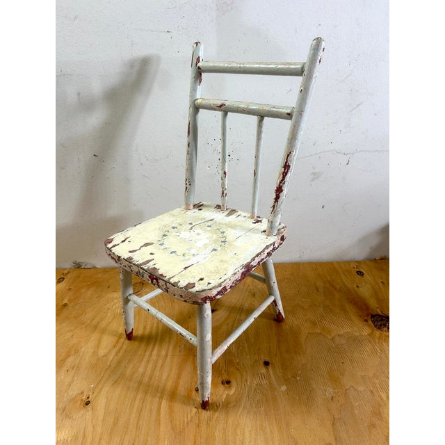 Antique 1890s Rustic Farmhouse Child’s Chair For Sale - Image 4 of 12