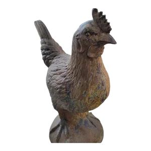 19thc Monumental Cast Iron Garden Rooster
