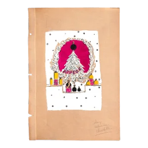Lanvin Paris Arpege Perfume Christmas Tree C1950s Artwork