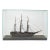Antique Three-Masted Schooner Ship Model in Glass Case For Sale