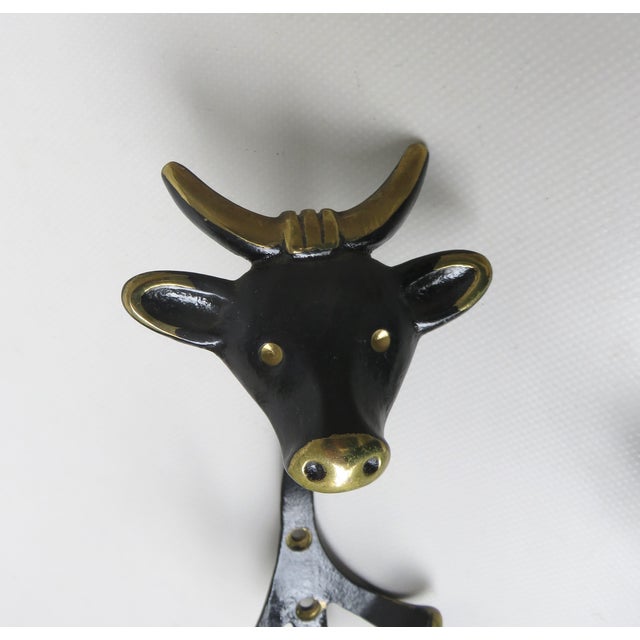 Metal Black Brass Animal Cloakroom Hook by Walter Bosse, 1950s, Set of 12 For Sale - Image 7 of 18