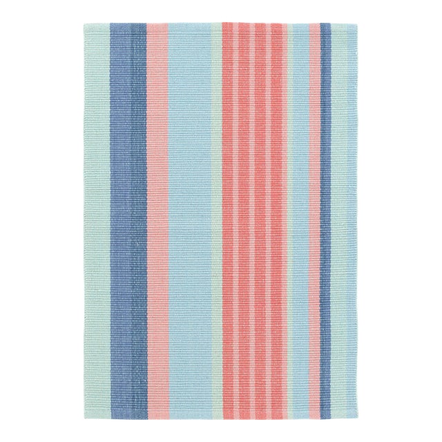 Dash & Albert by Annie Selke Aruba Stripe Woven Cotton Rug, 7' 6" x 9' 6" For Sale