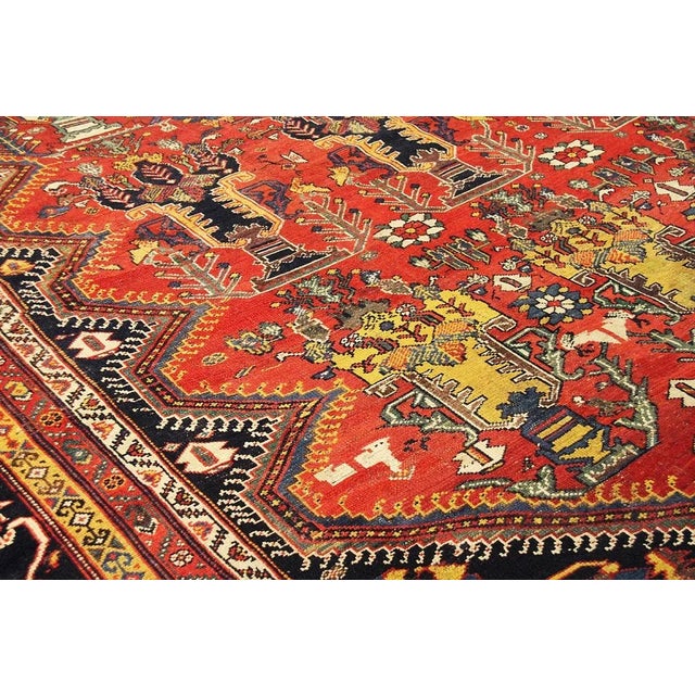 Antique Bakhtiari Rust/Navy Rug, 13' 8" X 22' 2" For Sale - Image 4 of 6
