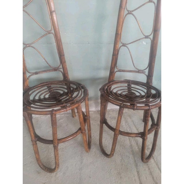 Mid-Century Modern Bamboo Chairs, 1960s, Set of 2 For Sale - Image 4 of 8