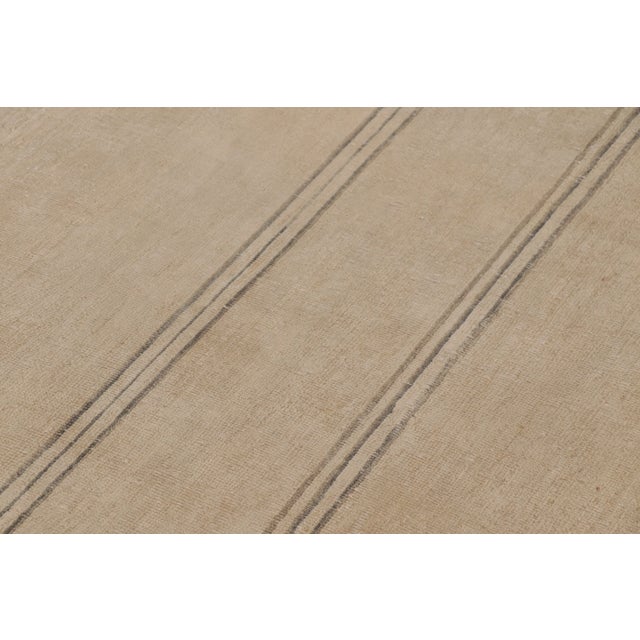 Rug & Kilim Contemporary Art Deco Style Wool Rug in Beige & Gray by Rug & Kilim, India For Sale - Image 4 of 10
