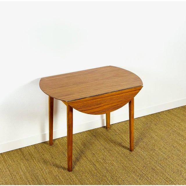 Vintage Round Dining Table with Drop Leaves, 1970s For Sale - Image 14 of 14