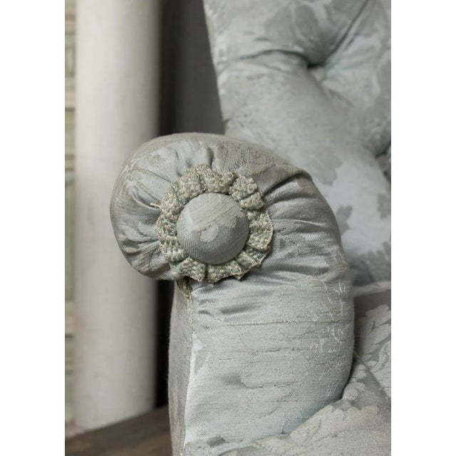 19th Century French 19th Century Tufted Armchair and Ottoman For Sale - Image 5 of 12