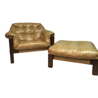 Percival Lafer Style Sling Chair & Ottoman For Sale