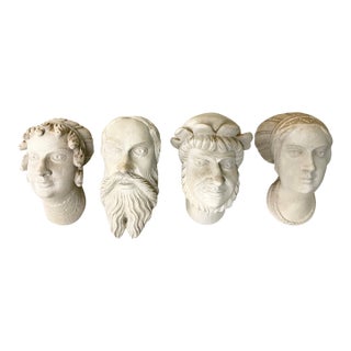 Vintage Plaster Reproductions of 4 Heads From the Wawel Collection, Poland - Set of 4 For Sale