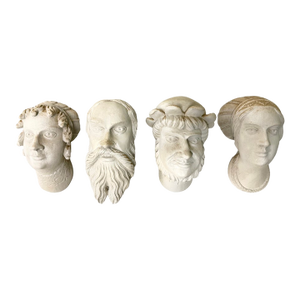 Vintage Plaster Reproductions of 4 Heads From the Wawel Collection, Poland - Set of 4