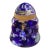 Cobalt Blue Controlled Bubble Art Glass Paperweight For Sale