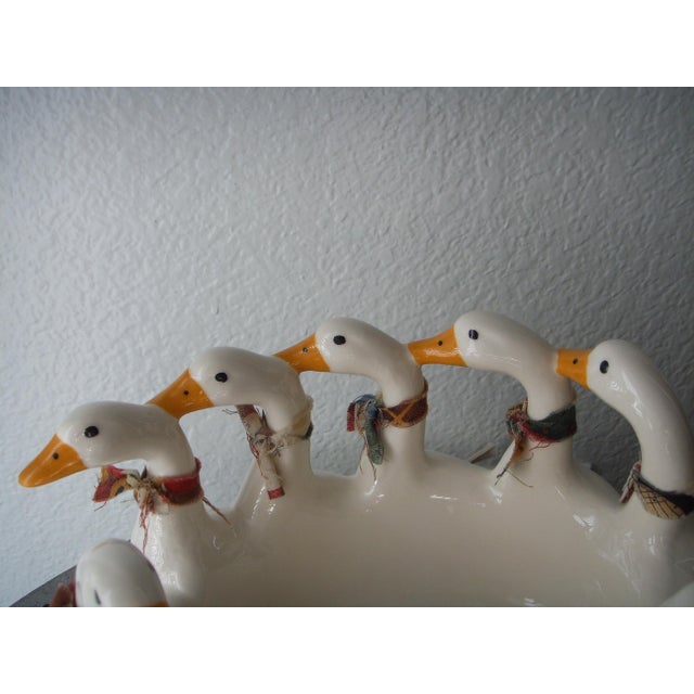 Michael Mörtl Styled Ceramic Round of Geese Planter For Sale - Image 4 of 7