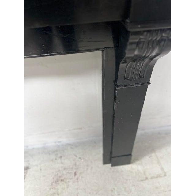 Napoleon iii fireplace in speckled black marble two straight jambs decorated with a corbel featuring recessed fluting good...