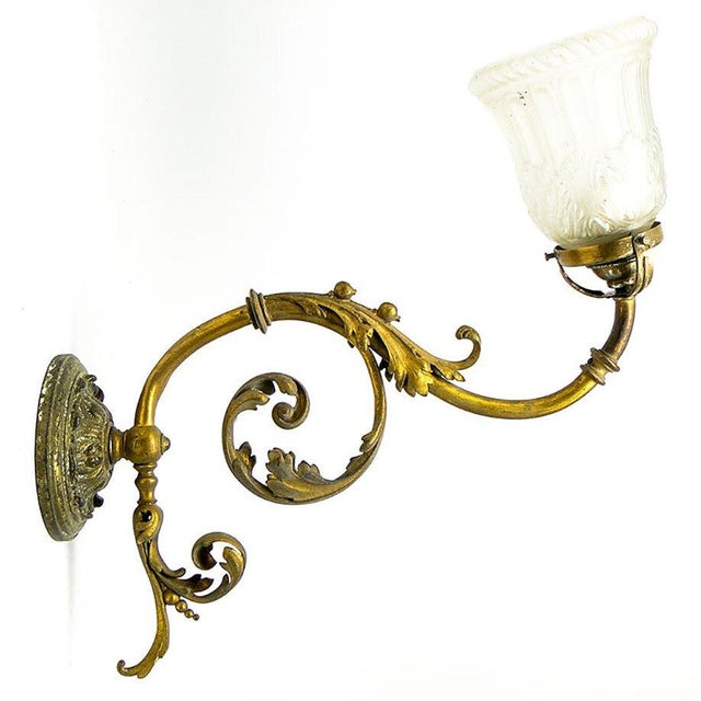 Metal Antique Empire Wall Lamp, 1890s For Sale - Image 7 of 9
