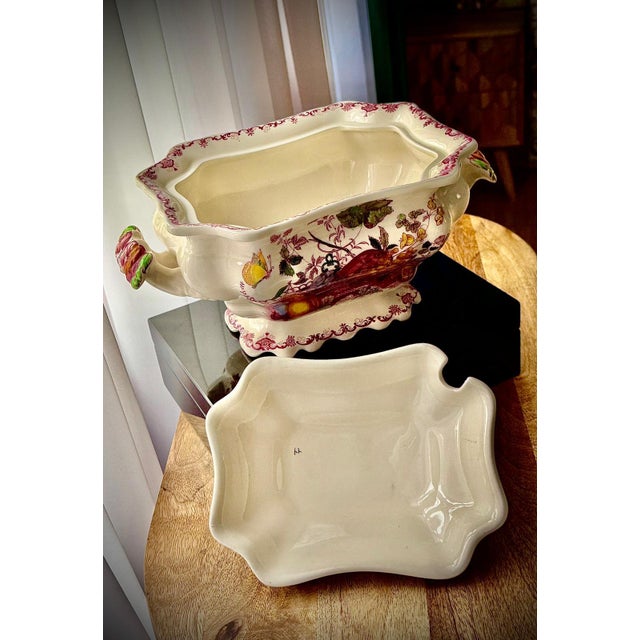 Vintage Red Fruit Basket Lidded Soup Tureen from Mason's Ironstone, England, 1950s For Sale - Image 9 of 18