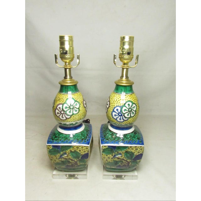 Pair of Japanese Porcelain Kutani Lamps For Sale - Image 12 of 15