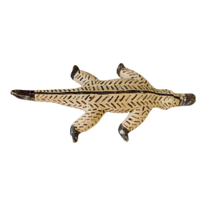 Vintage Karaja Tribe Clay Ceramic Alligator Statue Brazil