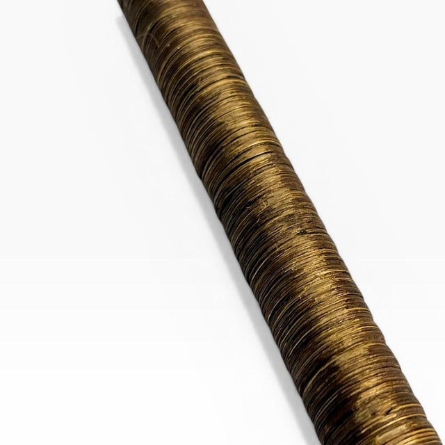 Vintage French Wicker Wrapped Hand Mirror With Decorative Beaded Frame For Sale - Image 10 of 13